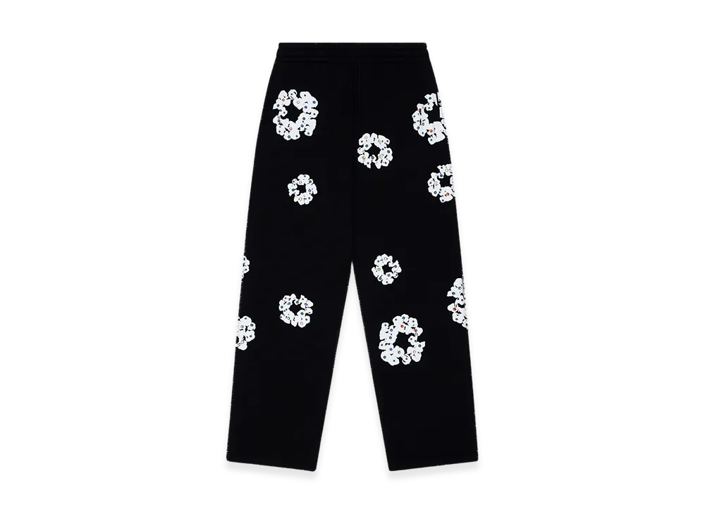 DENIM TEARS Rhinestone Cotton Wreath Sweatpants "Black"