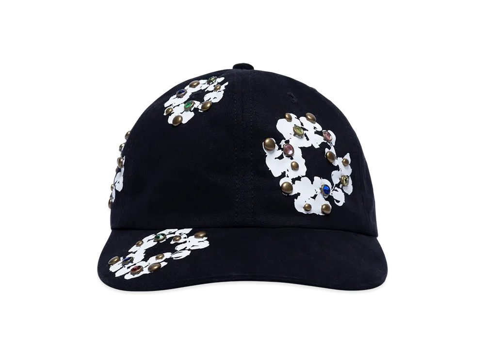DENIM TEARS Rhinestone Cotton Wreath Cap "Black"