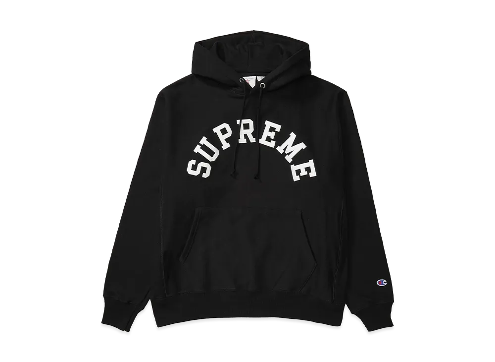 Supreme パーカー　Hooded sweatshirt ブラック　中古 Supreme x Champion Hooded Sweatshirt 