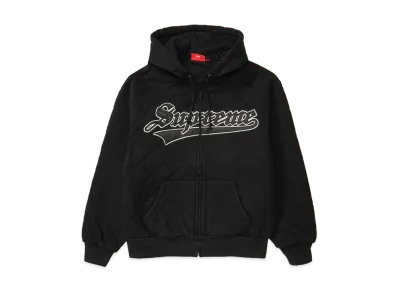 Supreme Quilted Zip Up Hooded Sweatshirt "Black"