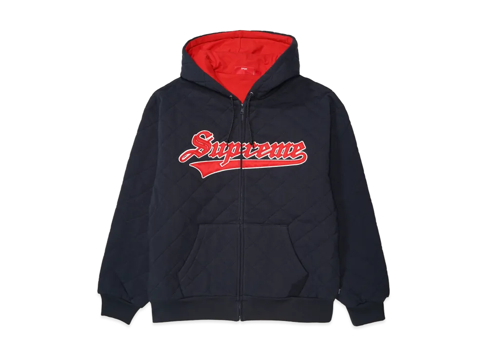 Supreme Quilted Zip Up Hooded Sweatshirt 