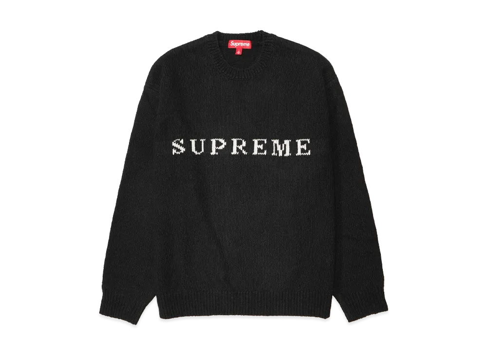 シュプリーム コントラストロゴセーター "ブラック"
