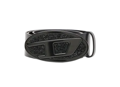 Diesel B-1dr 2.0 Full Rocks Leather Belt "Black"