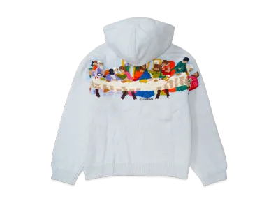 Supreme Last Supper Embroidered Zip Up Hooded Sweater "Light Blue"