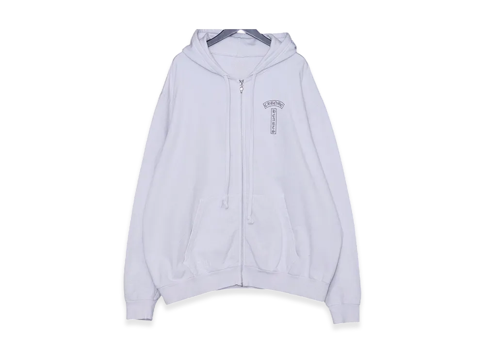 Chrome Hearts Arch Logo Zip Up Hoodie "White"