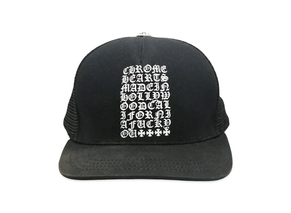 Chrome Hearts Trucker Cap King Taco CH Scroll "Black"