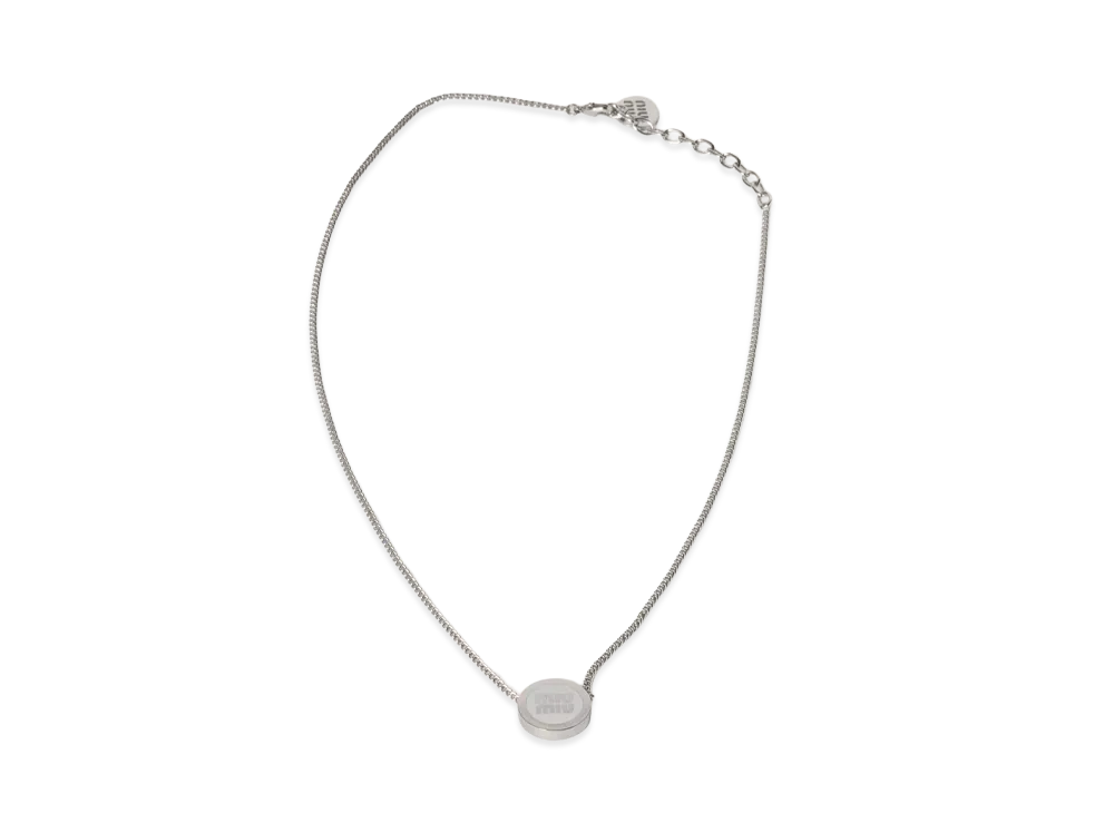 MIU MIU Metal Necklace "White"