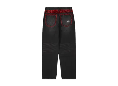 Supreme Leopard Faux Fur Loose Fit Jean "Washed Black"