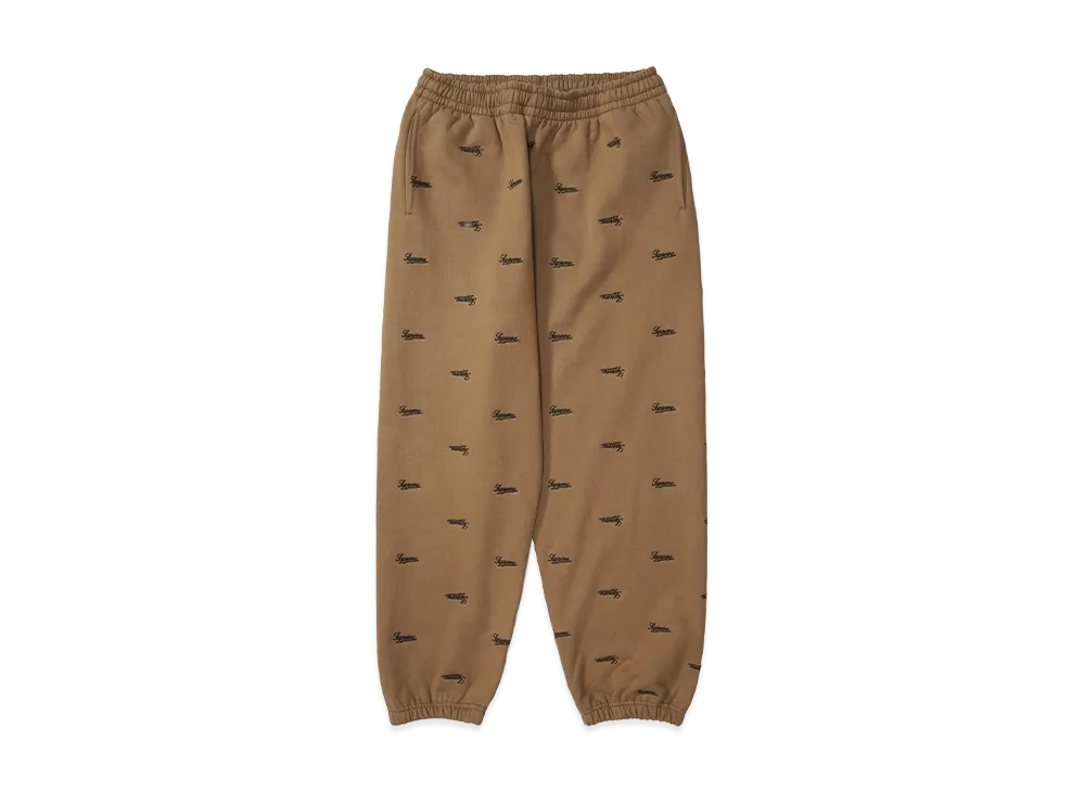 Supreme Repeat Script Sweatpant "Dark Khaki"