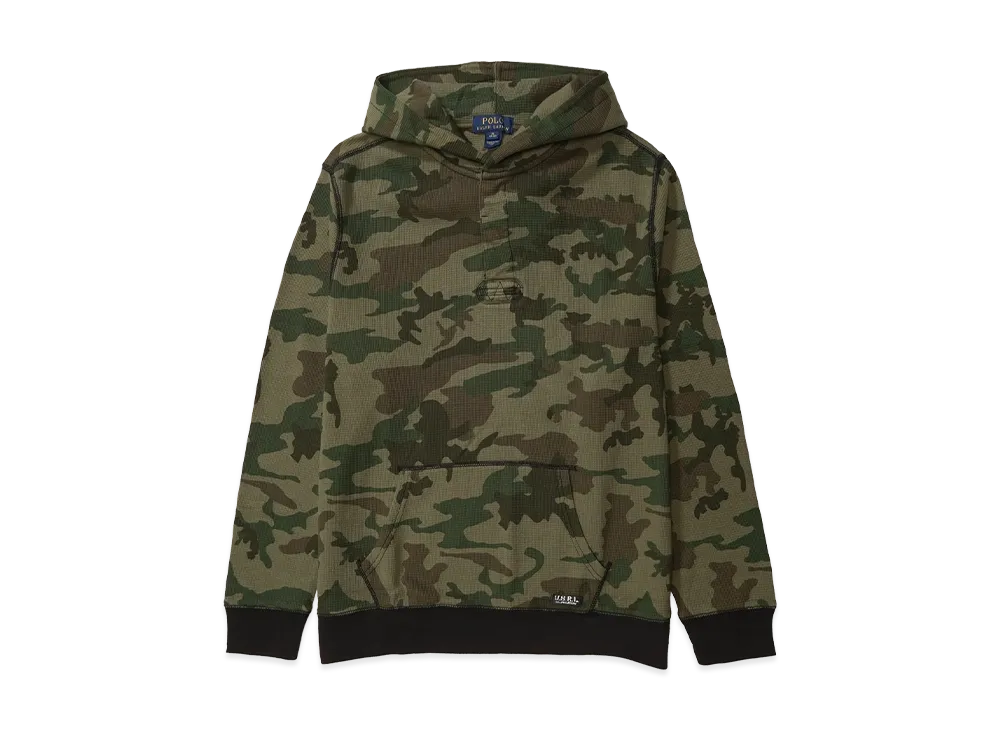 Polo Ralph Lauren Kids Waffle Cotton Henley Hoodie "Camo"