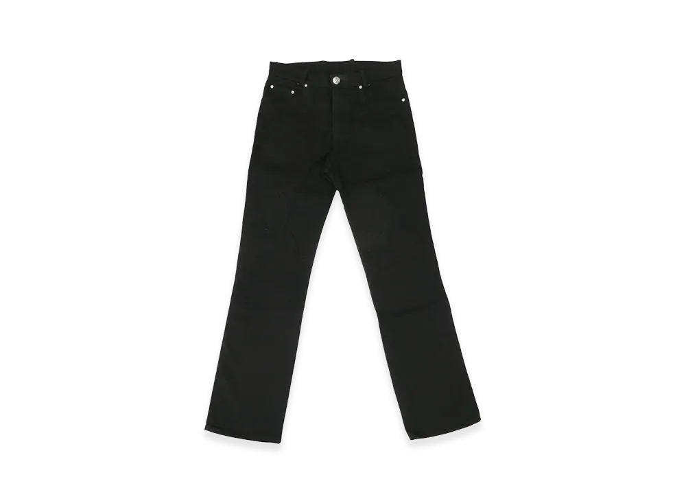 Chrome Hearts Flare Knee Scroll Label Horseshoe Button 5P Denim Pants "Black"