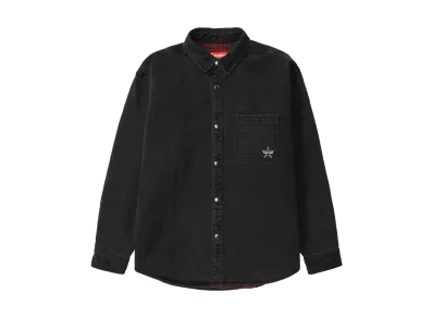 Supreme Quilted Lined Denim Snap Shirt "Black"