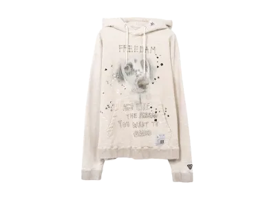 Maison MIHARA YASUHIRO Embellished Distressed Hoodie "white"