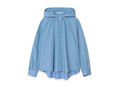 UNDERCOVER Hooded Polyester Cotton Broadcloth Shirt "Gray Blue"