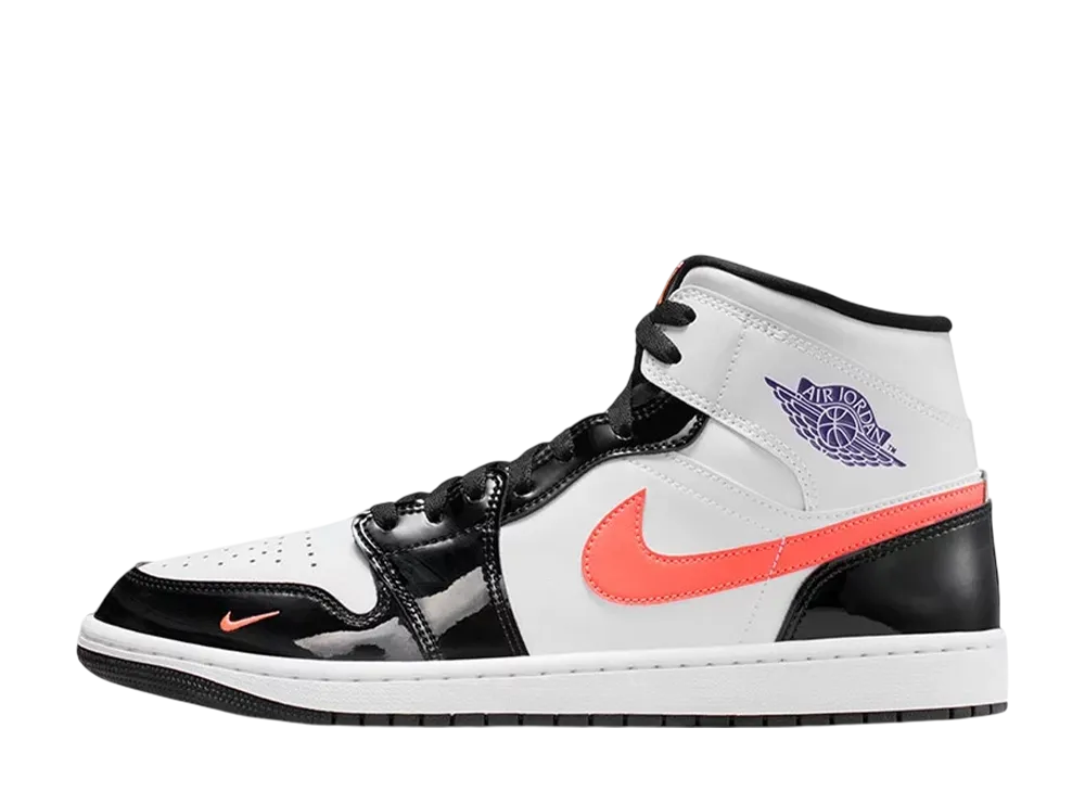 ナイキ エアジョーダン1 ミッド "ミスマッチスウッシュ/ブラック/ホワイト"