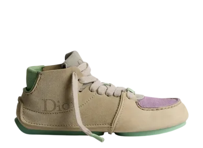 Dior Roadie Lace-Up Boot Nubuck & Suede "Beige/Green"