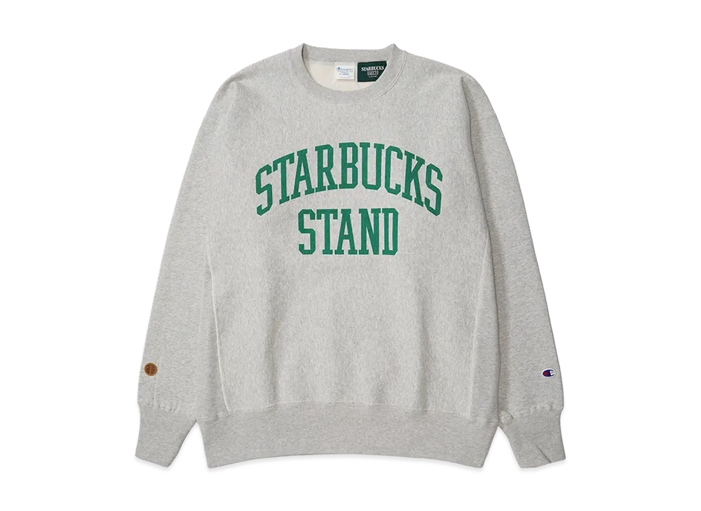 STARBUCKS STAND by BEAMS Champion Reverse Weave Sweatshirt "Grey"