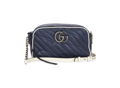 GUCCI GG Marmont Small Matelasse Shoulder Bag "Blue"