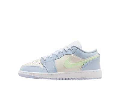Nike GS Air Jordan 1 Low SE "Half Blue/Sail/White/Vapor Green"