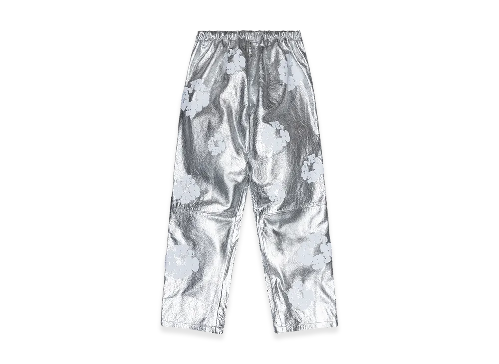 DENIM TEARS Leather Cotton Wreath Sweatpants "Silver"