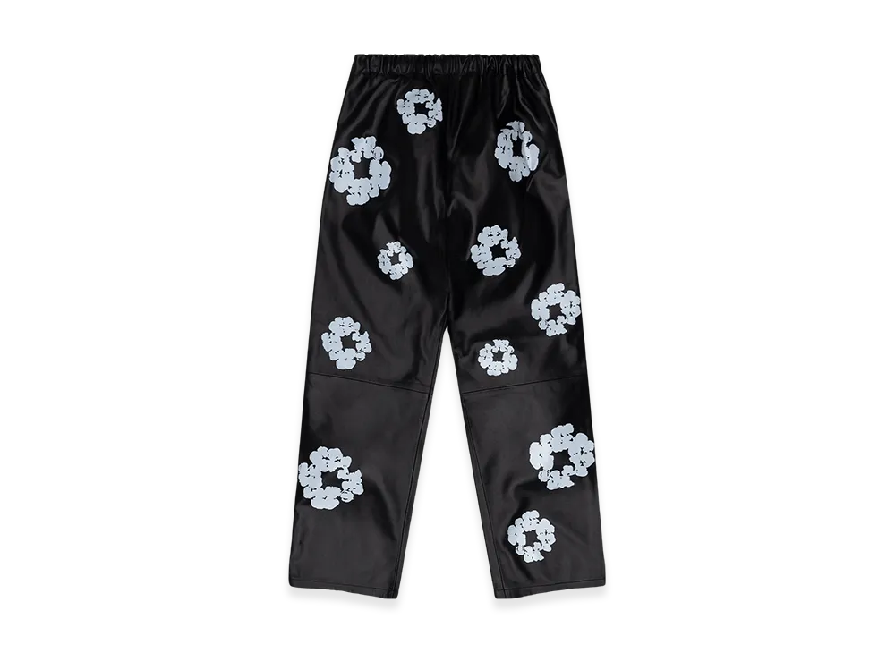 DENIM TEARS Leather Cotton Wreath Sweatpants "Black"