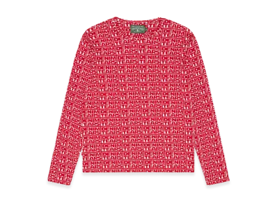 DENIM TEARS Larmes de Jean Jacquard Long Sleeve Tee "Red"