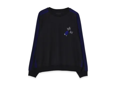 WILDSIDE YOHJI YAMAMOTO x NEEDLES Track Crew Neck Shirt "Black/Blue"