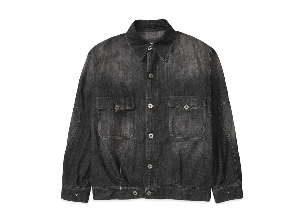 メゾンマルジェラ メンズ ディストレスト デニムジャケット "ブラック" S50AM0649M30025961