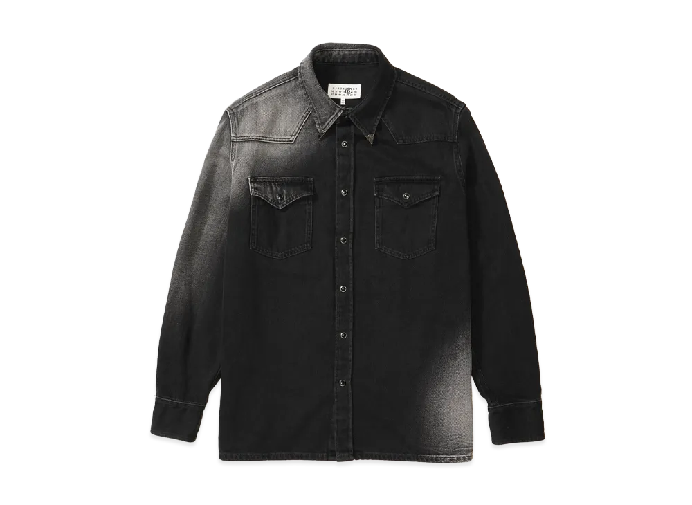 MM6 メゾンマルジェラ ブラック デニムシャツ "ブラック"