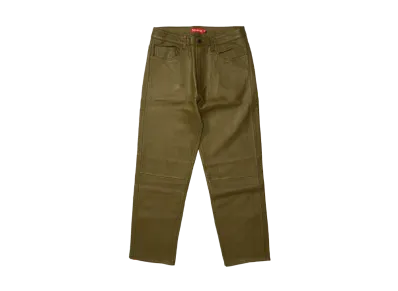Supreme Leather 5-Pocket Jean "Olive"