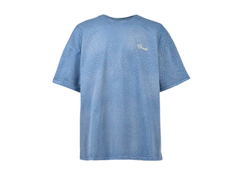 BREATH Script Logo Fade Rhinestone Tee "Ice"
