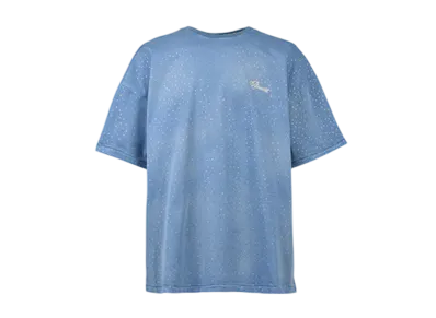 BREATH Script Logo Fade Rhinestone Tee "Ice"