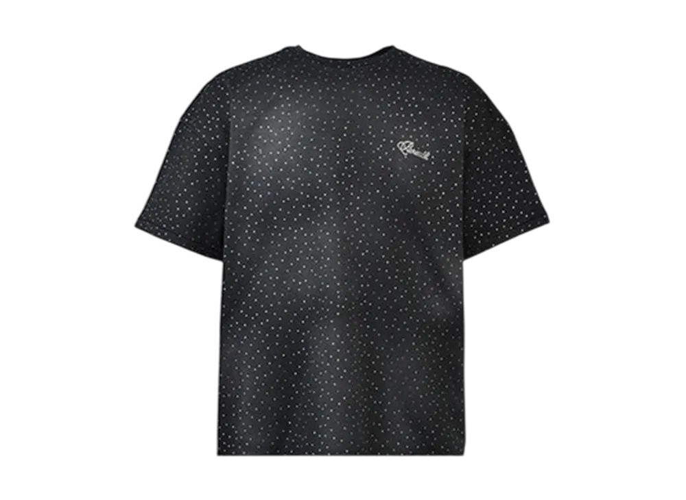 BREATH Script Logo Fade Rhinestone Tee "Black"