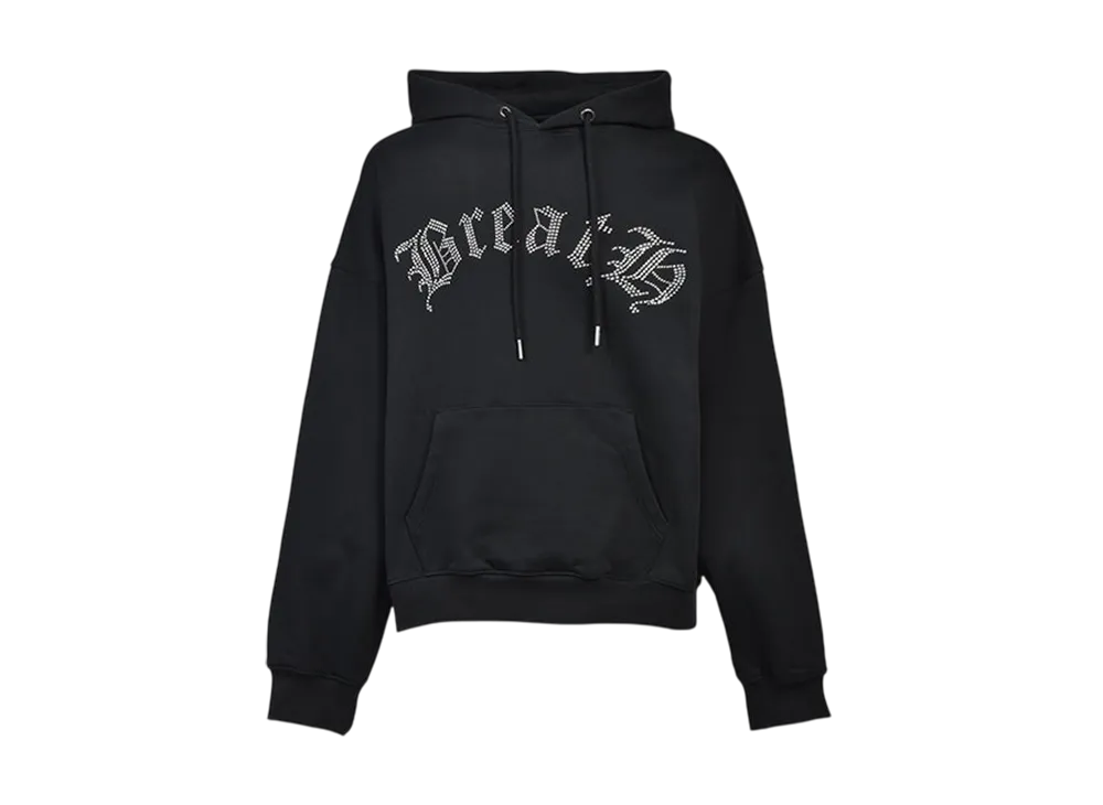 BREATH Old English Logo Rhinestone Hoodie "Black"