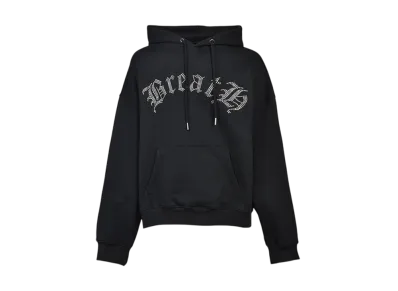 BREATH Old English Logo Rhinestone Hoodie "Black"