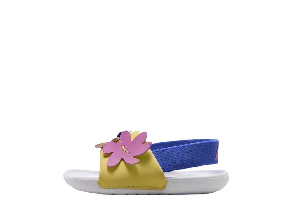 Nike TD Kawa Slide SE "White/Sapphire/Light Magenta/Soft Yellow"