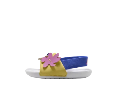 Nike TD Kawa Slide SE "White/Sapphire/Light Magenta/Soft Yellow"