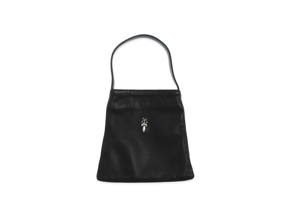 クロムハーツ ドラキュラ ダガーチャーム レザー ハンドバッグ "ブラック"