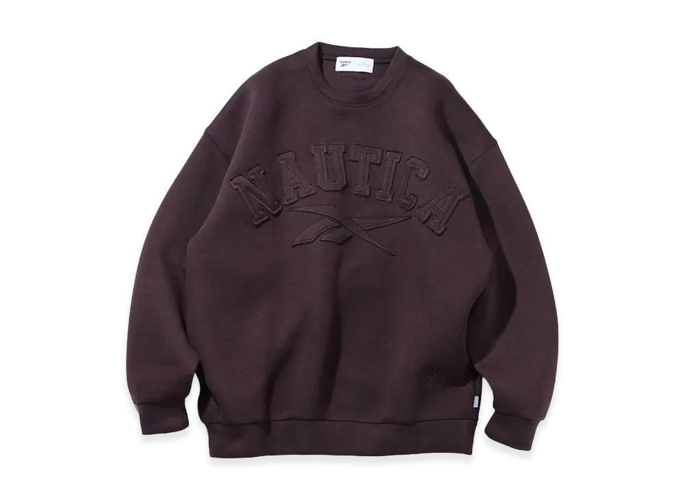 Reebok x NAUTICA Arch Logo Cardboard Knit Crewneck Sweatshirt "Brown"