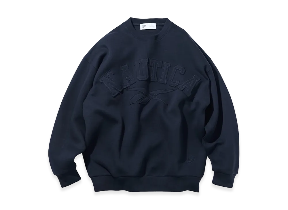 Reebok x NAUTICA Arch Logo Cardboard Knit Crewneck Sweatshirt "Navy"