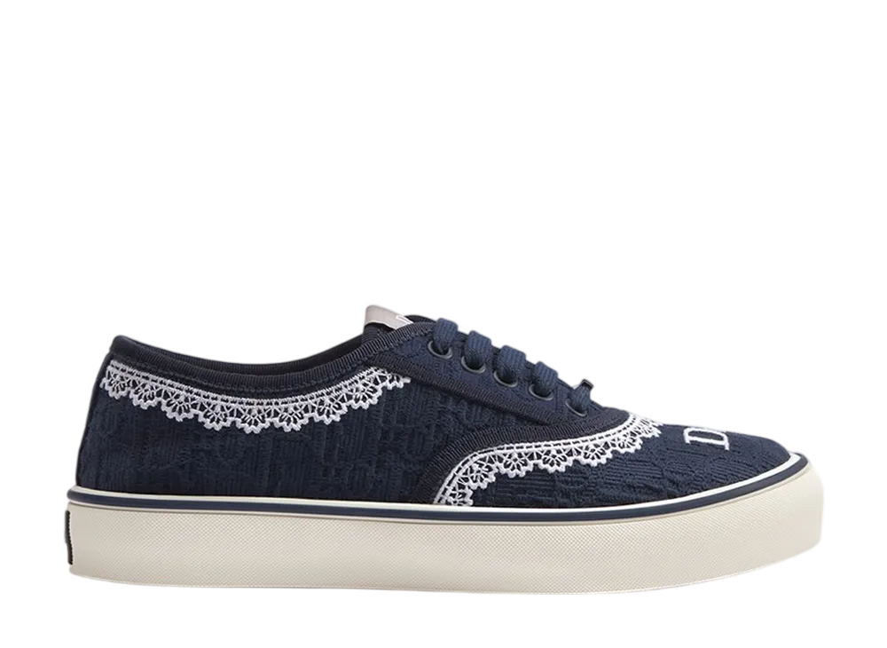 ディオール ウィメンズ ソルトウィンド スニーカー ディオール オブリーク エンブロイダリー コットン & レース "ブルー"