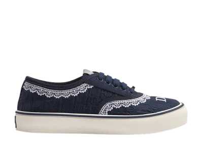 Dior Women's Saltwind Sneaker Dior Oblique Embroidered Cotton & Lace "Blue"