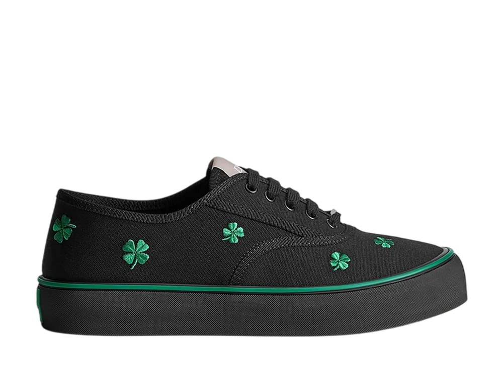 ディオール  ソルトウィンド スニーカー クローバー エンブロイダリー コットン "ブラック"