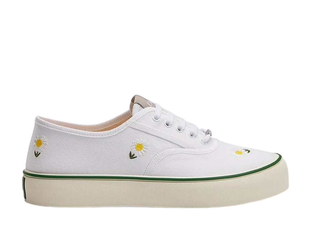 ディオール  ソルトウィンド スニーカー ディオール デイジー エンブロイダリー コットン "ホワイト"