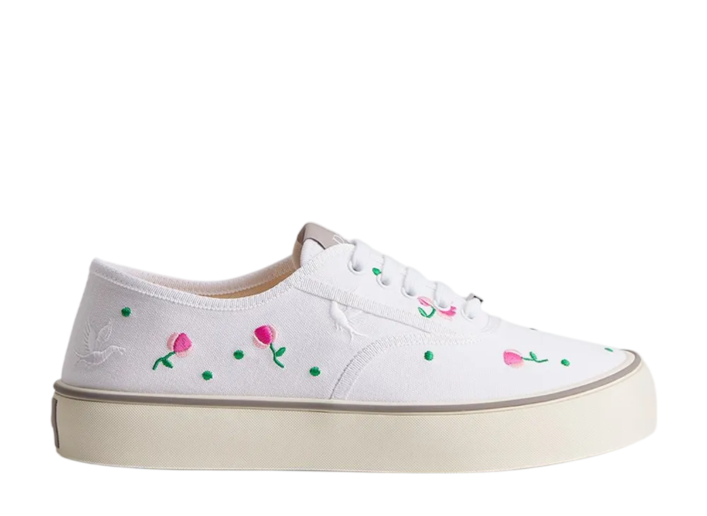ディオール  ソルトウィンド スニーカー ダヴズ & ローズ エンブロイダリー コットン "ホワイト"