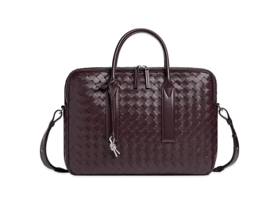 Bottega Veneta Getaway Briefcase "Dark Barolo"