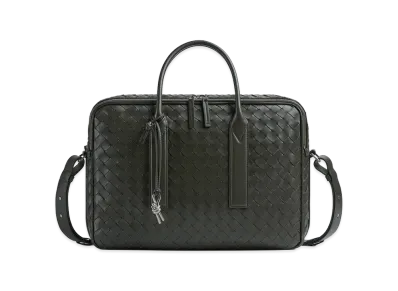 Bottega Veneta Getaway Briefcase "Dark Green"