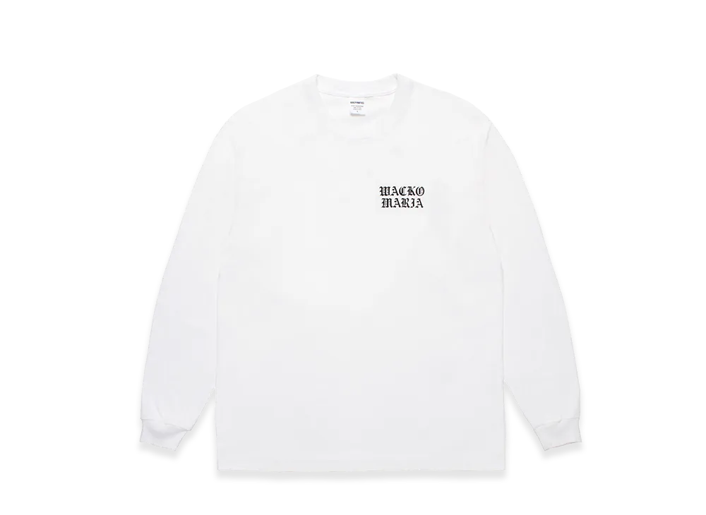 WACKO MARIA Washed Heavy Weight Long Sleeve T-Shirt "White"