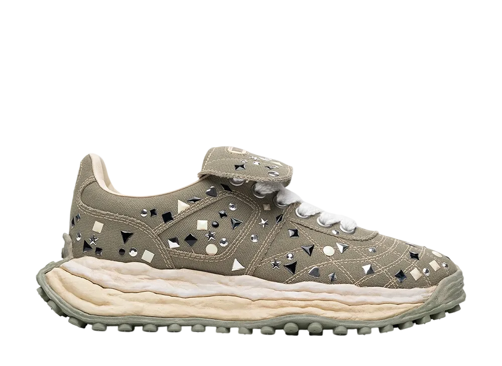 メゾンミハラヤスヒロ スコット オリジナルソール エンブリッシュド キャンバスローカットスニーカー "グリーン" (A16FW709)