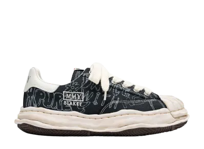 Maison MIHARA YASUHIRO BLAKEY OG Sole Graffiti Printed Canvas Low_top Sneaker "Black"